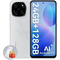 Blackview COLOR 6 Téléphone Portable Débloqué 24Go+128Go/2To 6.67" 50MP+13MP 5000mAh Android 15,Dual SIM 4G,GPS - Blanc