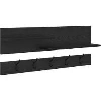 vidaXL Porte-manteau mural avec étagère Chêne noir 90 x 15 x 36 cm