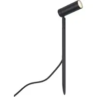 QAZQA Spot à piquer noir 40 cm avec LED réglable IP65 avec cordon et fiche - Carl