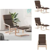 vidaXL Fauteuil de relaxation avec pouf Tissu brun foncé - Fauteuil