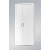 Cama armoire SAMBA blanc/blanc brillant, Blanc, Armoire, 1 étagère, 2 portes, Blanc, Panneau de particules