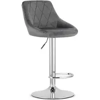 TEXTILOMANIE Hocker KAST - velours gris / base chromée
