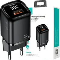 Usams ad. Siec. 1Xusb-C+1Xusb T46 33W(seulement la tête) Pd3.0 +Qc3.0 Chargement rapide Czarny/Noir Cc152Tc01 (Us-Cc152)