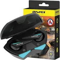Awei Casque Bluetooth 5.0 T23 Tws+ Docking Station Gaming Noir/Noir