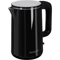 Exquisit Bouilloire WK 6103 SWI | 1,5 litre | Socle à 360 degrés | 2200 watts | Filtre intégré | Arrêt automatique | Double paroi | Indicateur de niveau d'eau | Elément chauffant dissimulé