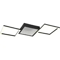 Reality Plafonnier LED, métal, noir mat, variateur, L 66 cm