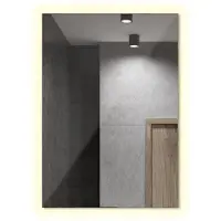 Tulup (60x40 cm) Miroir Mural LED Rectangulaire Sans Cadre Éclairage LED Blanc Chaud Pour Salle De Bain
