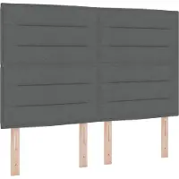 vidaXL Lit boxspring avec matelas gris foncé 160 x 200 cm Tissu