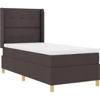 vidaXL Lit boxspring avec matelas Marron foncé 100 x 200 cm Tissu