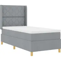 vidaXL Lit boxspring avec matelas gris clair 140 x 200 cm Tissu