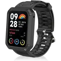 INF Bracelet de montre en TPU avec cadre de protection pour Xiaomi Band 8 Pro Black