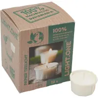 Wenzel Bougies chauffe-plat en papier "LIGHT.ONE", Ø 4,2 x 2,5 cm, 12 pièces (12 pcs)