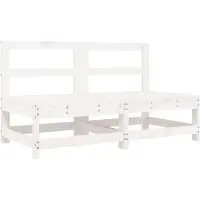 Syfax Canapés centraux de jardin 2 pcs blanc bois de pin massif