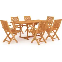 vidaXL Ensemble de jardin 7 pièces teck massif