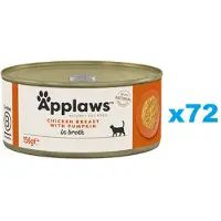 Applaws Cat Tin Adult - Blanc de poulet et potiron en bouillon - 72x156 g