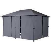 Hespéride Jeu De 6 Rideaux Pour La Tonnelle Santorini 3 X 4 M Ardoise