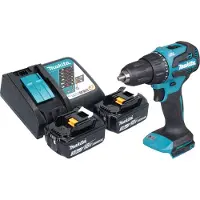 Makita Perceuse à percussion sans fil DHP 490 RF 18 V 65 Nm Brushless + 2 batteries 3,0 Ah + chargeur