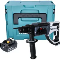Makita Marteau perforateur sans fil DHR 202 F1JW 18 V 20 mm 2,0 J blanc + 1 batterie 3,0 Ah + Makpac - sans chargeur