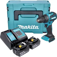 Makita Perceuse-visseuse sans fil DDF 490 STJ 18 V 65 Nm 1/2" Brushless + 2 batteries 5,0 Ah + chargeur + Makpac