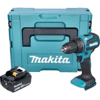 Makita Perceuse-visseuse sans fil DDF 490 T1J 18 V 65 Nm 1/2" Brushless + 1 batterie 5,0 Ah + Makpac - sans chargeur
