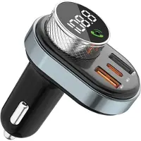 Awei Hands-free Car Kit C-843 avec émetteur FM, Bluetooth 5.0, Mp3, 1Xusb+1Xusb-C Noir/Noir