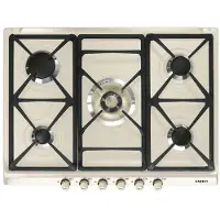 Smeg Table de cuisson à gaz encastrable 5 brûleurs SR775PO Crème