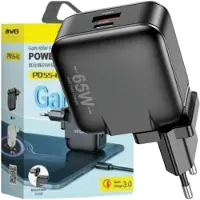Awei Nice. Réseau. Pd55-Eu 65W Usb + Usb-C Noir/Noir Gan