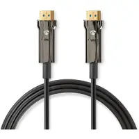 Nedis Cvbg3500bk400 Active Optical Ultra High Speed Hdmi Cable With Ethernet Hdmi-hdmi 8k 48 Gbps 40 M 60hz Argenté
