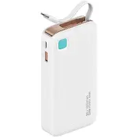 Usams Powerbank Ze Zwijanym Kablem Usb-Cretractable 10000 Mah Pd 20W Fast Charge Xy Series Biały/White 10Kcd22402 (Us-Cd224)