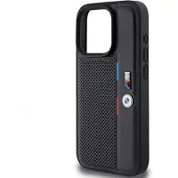 BMW Coque rigide perforée noire pour iPhone 15 Pro