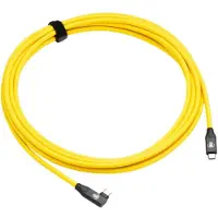 Cobra Tether Câble 90º, 5 mètres, connecteur USB-C vers USB-C, couleur jaune. Jaune, taille unique