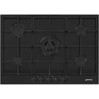 Smeg Px375mb 75 Cm Glass Gas Hob 5 Burners Noir