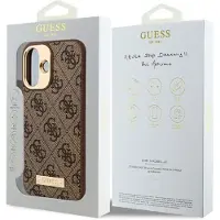 GUESS GuessGUHMP16MU4GPRW iPhone 16 Plus 6.7" brązowy/brown hardcase 4G Logo Plate MagSafe (Apple iPhone 16 Plus), Coque pour téléphone portable, Marron