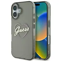 GUESS Étui IML Heart pour iPhone 16 Plus - noir