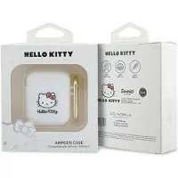 Hello Kitty Hka23Dkhsh Airpods 1/2 Coverbiały/White Silicone 3D Kitty Head