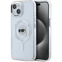 Karl Lagerfeld Iml Karl Head Metal Frame Magsafe Iphone 15 Phone Case Clair