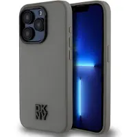 DKNY Pu Leather Stack Logo Magsafe Iphone 15 Pro Phone Case Gris