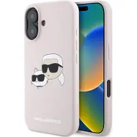 Karl Lagerfeld Liquid Silicone Double Heads Magsafe Iphone 16 Phone Case Rose