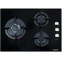CATA CCI 5003 BK, Noir, Encastrable, 59 cm, Gaz, Verre, 3 zones/zones