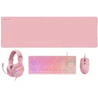 Mars Gaming MCP-RGB3P, Câble, USB, Commutateur à membrane, QWERTY, RGB LED, Rose