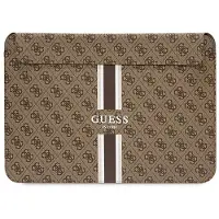 GUESS Housse d'ordinateur PU 4G avec bandes imprimées, 16 pouces, Marron (16", Universel), Sac pour notebook, Marron