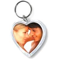 Zep 24 Photo Keychain Resin Heart Key Chain 4x3.8 Cm Argenté
