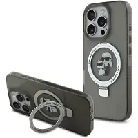 Karl Lagerfeld Ringstand Karl And Choupette Magsafe Iphone 16 Pro Max Phone Case Gris