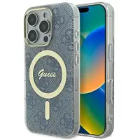 GUESS GUHMP16LH4STB iPhone 16 Pro 6.3" niebieski/blue hardcase IML 4G MagSafe (Apple iPhone 16 Pro), Coque pour téléphone portable, Bleu