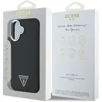 GUESS Guhmp16Mpgtspsk Iphone 16 Plus 6.7 noir/noir Hardcase Grained Triangle Magsafe