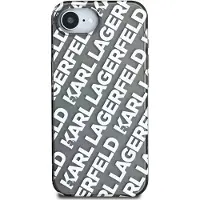 Karl Lagerfeld Coque argentée pour iPhone 16e avec logo répété