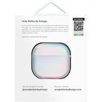 Uniq Étui unique Iridescia pour AirPods 4 Hang Case - blanc holographique