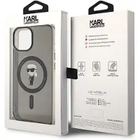 Karl Lagerfeld Coque rigide Ikonik MagSafe noire pour iPhone 15