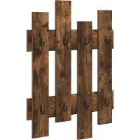 vidaXL Porte-manteau mural Chêne fumé 60 x 3 x 82 cm Bois d'ingénierie