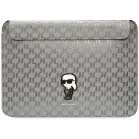 Karl Lagerfeld Manchette KLCS14SAKHPKG 14" srebrny/argent Saffiano Monogram Ikonik (14"), Sac pour notebook, Argent, Gris